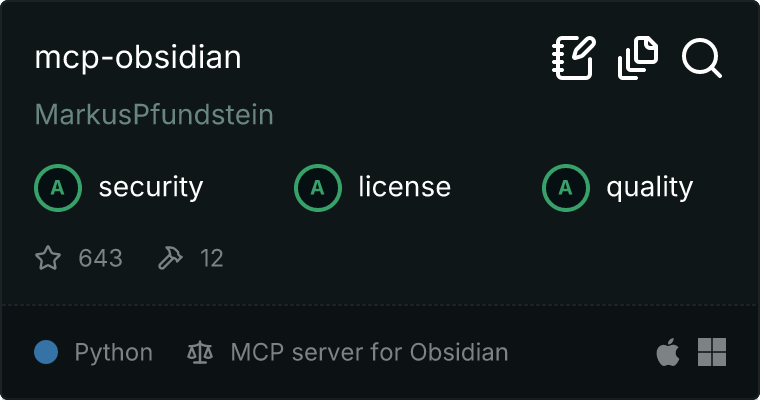 server for Obsidian MCP server