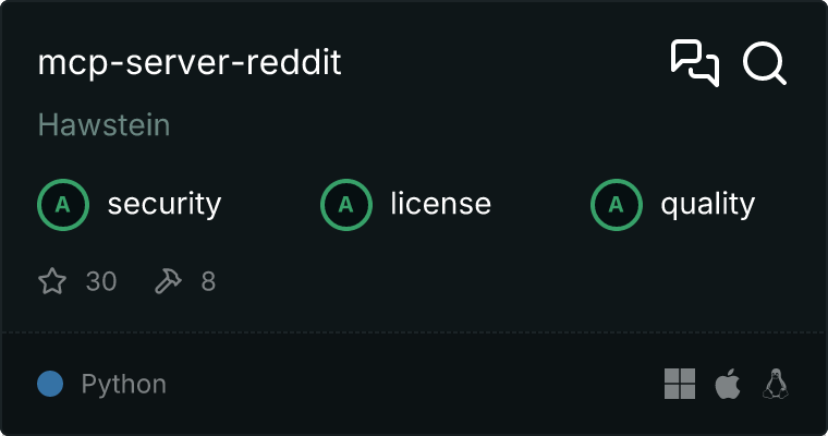 Server Reddit MCP server