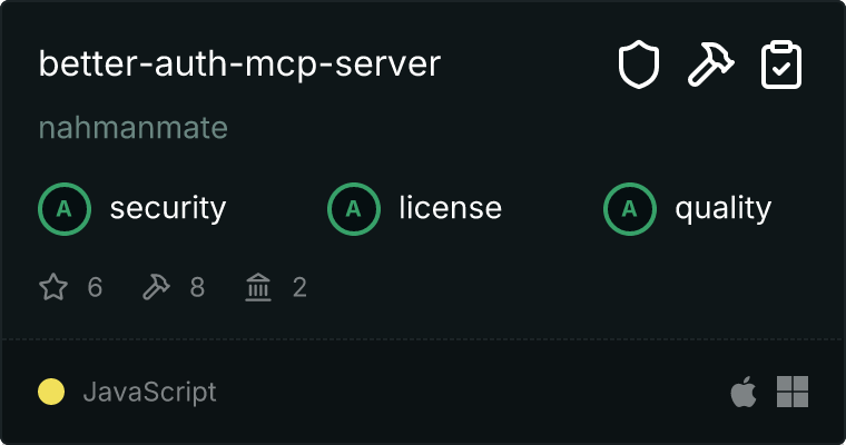 Better Auth Server MCP server