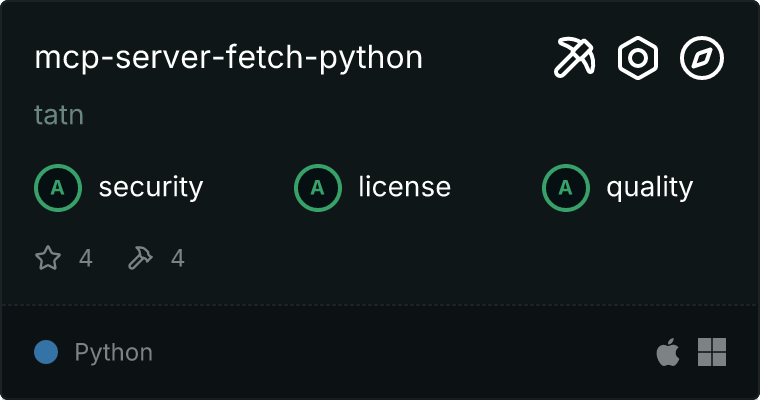 Server Fetch Python MCP server