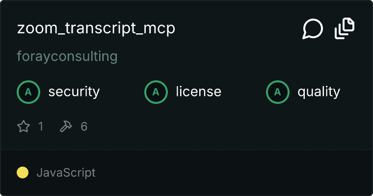 Zoom Transcript Server MCP server