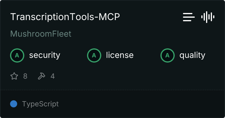 TranscriptionTools Server MCP server