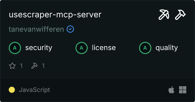 UseScraper Server MCP server