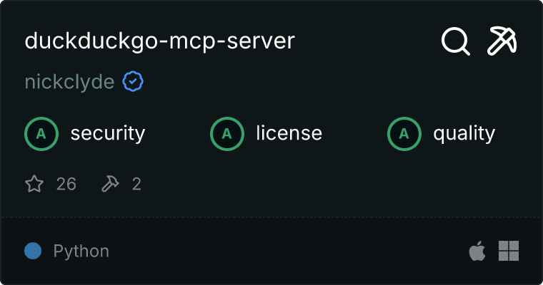 DuckDuckGo Server MCP server
