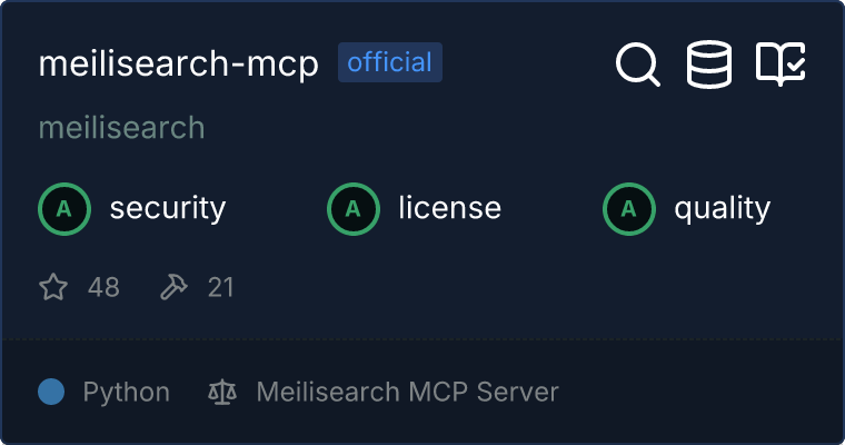 Meilisearch Server MCP server