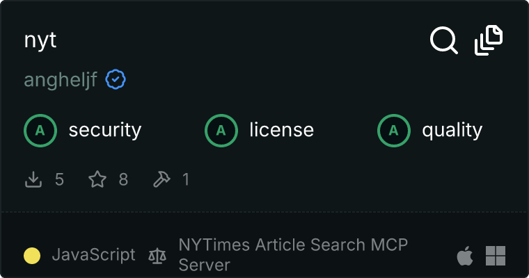 NYTimes Article Search Server MCP server
